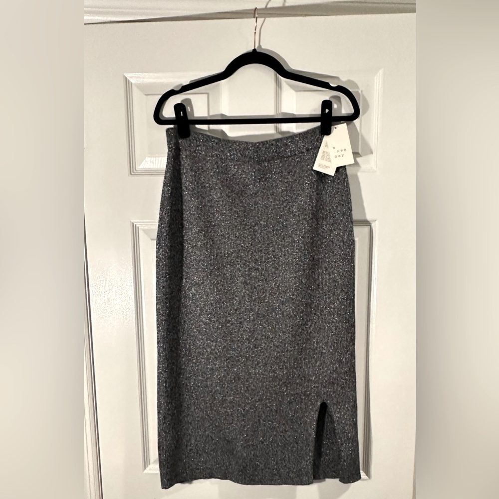 A New Day Lurex Knit Women's Midi Skirt, Size Medium